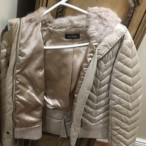 Bebe size small short bomber fur jacket